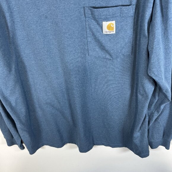 Carhartt Shirt Mens Size XL Blue Loose Fit Utility Work Pocket Long Sleeve Work - Picture 4 of 9